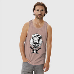 Майка мужская хлопок The cooks skull, цвет: пыльно-розовый — фото 2