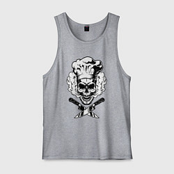 Майка мужская хлопок The cooks skull, цвет: меланж