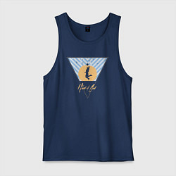 Майка мужская хлопок Рука бога, цвет: тёмно-синий