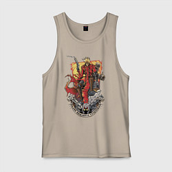 Майка мужская хлопок Trigun - Humanoid typhoon, цвет: миндальный