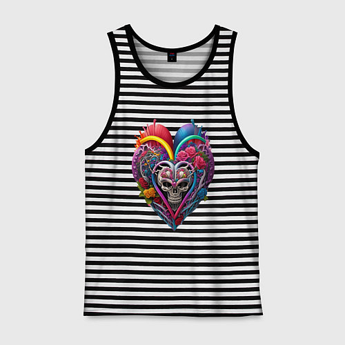 Мужская майка Любовь до гроба / Черная тельняшка – фото 1