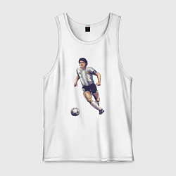 Майка мужская хлопок Maradona football, цвет: белый