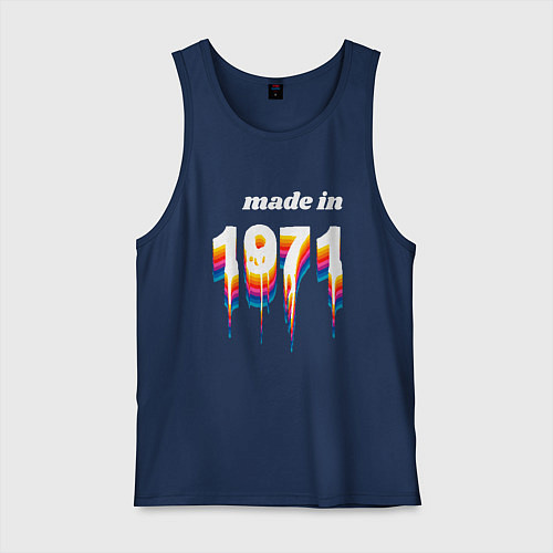 Мужская майка Made in 1971 liquid art / Тёмно-синий – фото 1