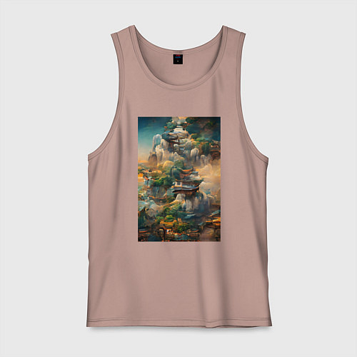 Мужская майка Фантастический пейзаж / Пыльно-розовый – фото 1