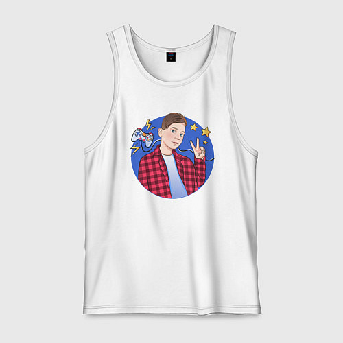 Мужская майка Игорь Геймер М / Белый – фото 1