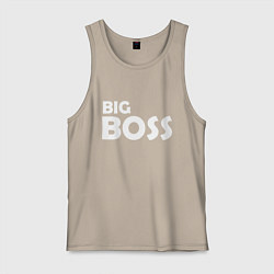 Майка мужская хлопок Большой босс - светлая, цвет: миндальный