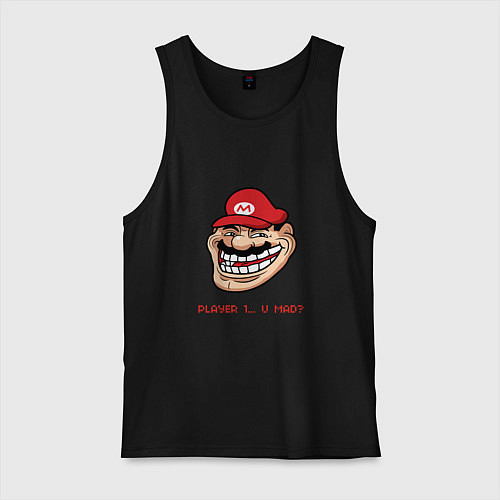 Мужская майка Mario player 1 / Черный – фото 1