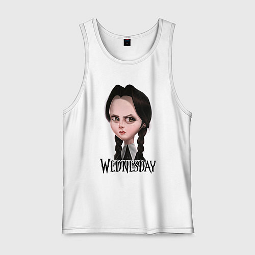 Мужская майка Уэнсдэй рисунок / Белый – фото 1