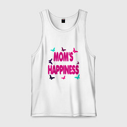 Майка мужская хлопок Мамино счастье, цвет: белый