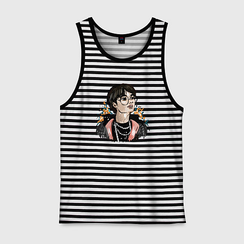 Мужская майка Линоу айдол / Черная тельняшка – фото 1