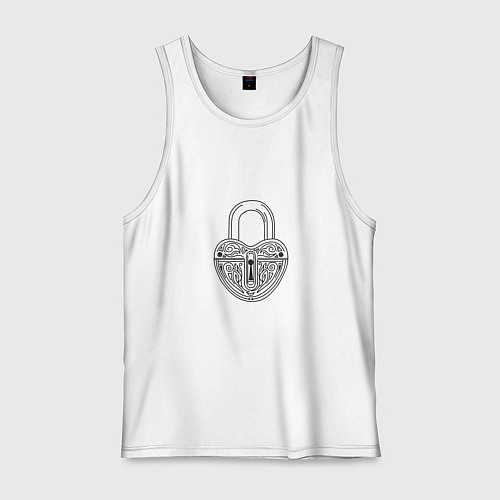 Мужская майка Замочек она к ключику / Белый – фото 1