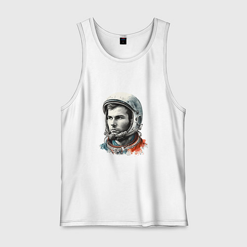 Мужская майка Юрий Гагарин в современном стиле / Белый – фото 1