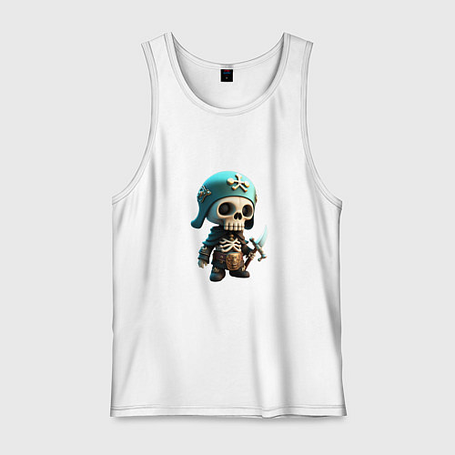 Мужская майка Воин скелетон / Белый – фото 1