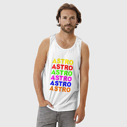 Майка мужская хлопок Astro color logo, цвет: белый — фото 2