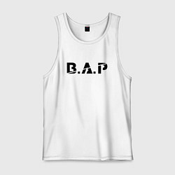 Майка мужская хлопок B A P black logo, цвет: белый