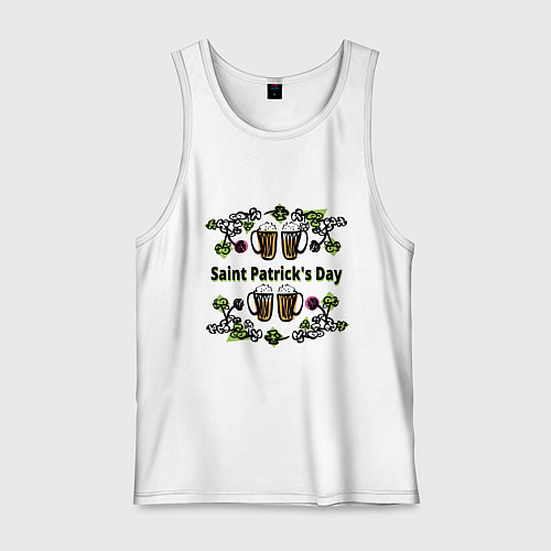 Мужская майка День святого патрика-квадрат / Белый – фото 1