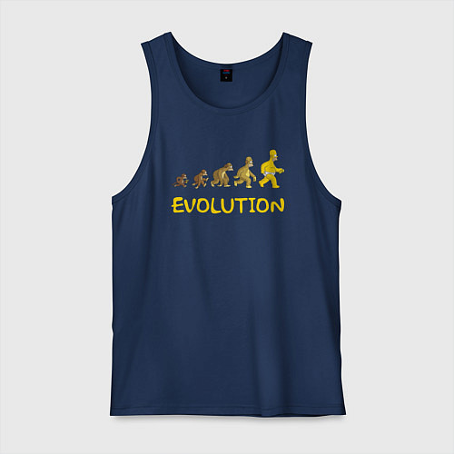 Мужская майка Эволюция Гомера / Тёмно-синий – фото 1
