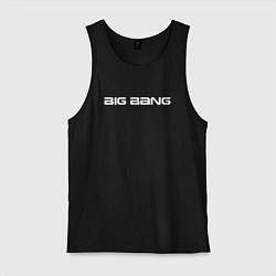 Майка мужская хлопок Big bang белый логотип, цвет: черный