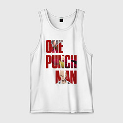 Майка мужская хлопок Ванпанчмен Сайтама, цвет: белый