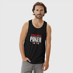 Майка мужская хлопок Мировая серия покера, цвет: черный — фото 2