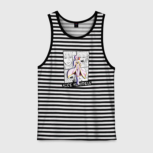 Мужская майка Элис Асмодей на фоне манги / Черная тельняшка – фото 1