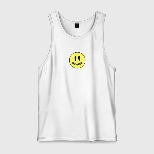 Мужская майка Смайлик говорящий not today / Белый – фото 1