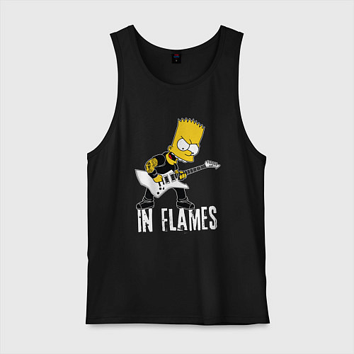 Мужская майка In Flames Барт Симпсон рокер / Черный – фото 1