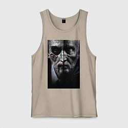 Майка мужская хлопок Пила Джон Крамер, цвет: миндальный