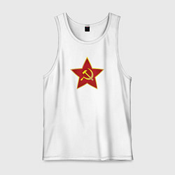 Майка мужская хлопок СССР звезда, цвет: белый
