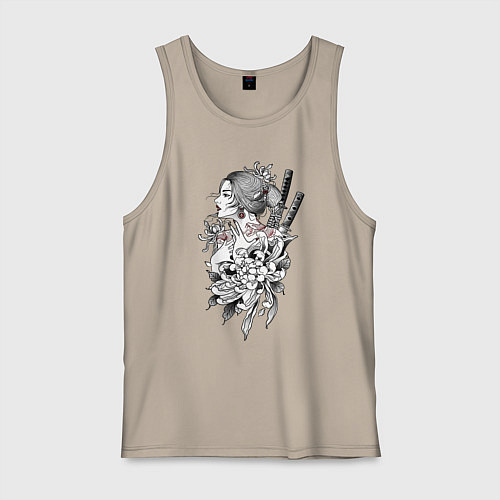 Мужская майка Japan Chrysanthemum / Миндальный – фото 1