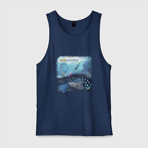 Мужская майка Subnautica - подводный мир / Тёмно-синий – фото 1