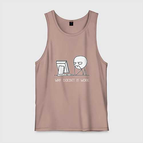 Мужская майка Why doesnt it work / Пыльно-розовый – фото 1