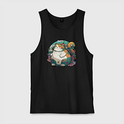 Мужская майка Японский кот