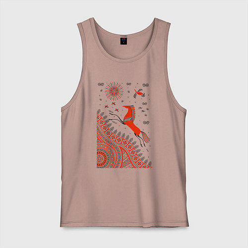 Мужская майка Мезенский конь / Пыльно-розовый – фото 1