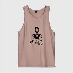 Майка мужская хлопок Barbershop, цвет: пыльно-розовый