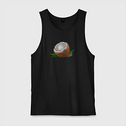 Майка мужская хлопок Скетч Кокос, цвет: черный