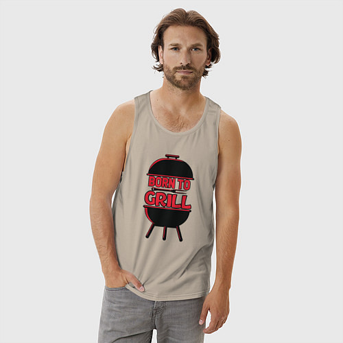 Мужская майка Born to grill / Миндальный – фото 3