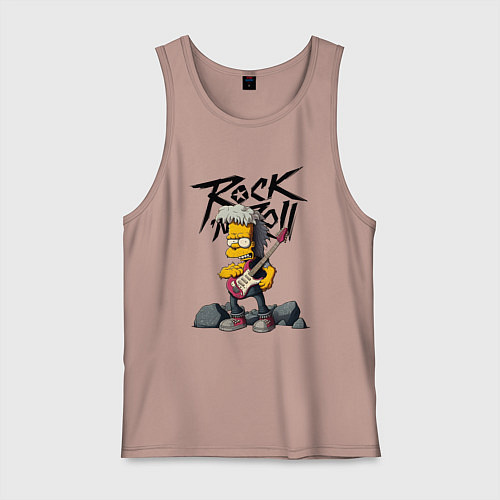 Мужская майка Simpsons Rock / Пыльно-розовый – фото 1