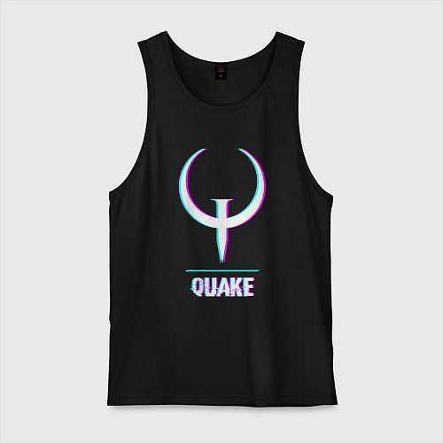 Мужская майка Quake в стиле glitch и баги графики / Черный – фото 1