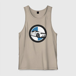 Майка мужская хлопок BMW style, цвет: миндальный