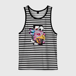 Майка мужская хлопок Wild Rooster, цвет: черная тельняшка