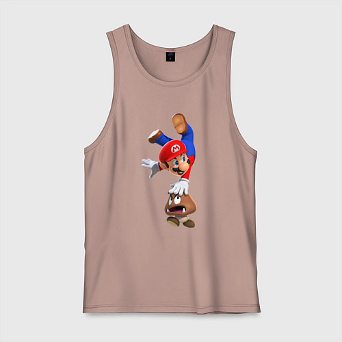 Мужская майка Марио на грибе / Пыльно-розовый – фото 1