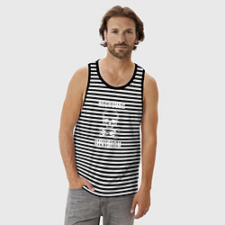 Майка мужская хлопок Necrovag white division, цвет: черная тельняшка — фото 2