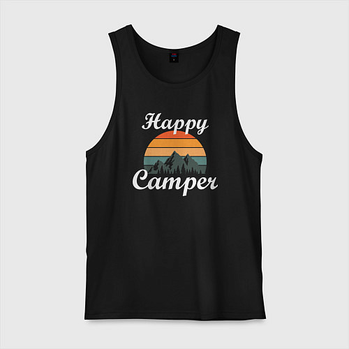 Мужская майка Happy camper / Черный – фото 1