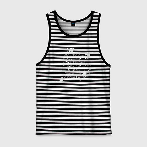 Мужская майка Music cats / Черная тельняшка – фото 1