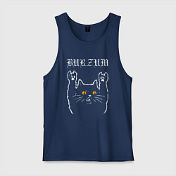 Майка мужская хлопок Burzum rock cat, цвет: тёмно-синий
