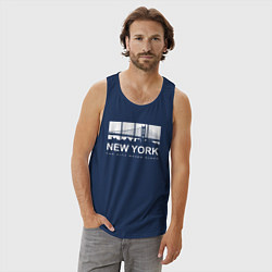 Майка мужская хлопок Нью-Йорк Сити, цвет: тёмно-синий — фото 2