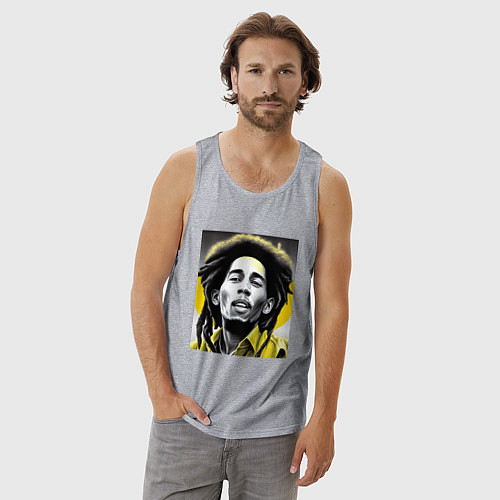 Мужская майка Bob Marley Digital Art / Меланж – фото 3