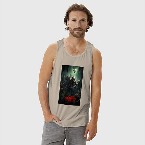 Мужская майка Зомби на острове / Миндальный – фото 3