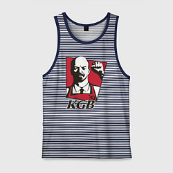 Майка мужская хлопок KGB Lenin, цвет: синяя тельняшка